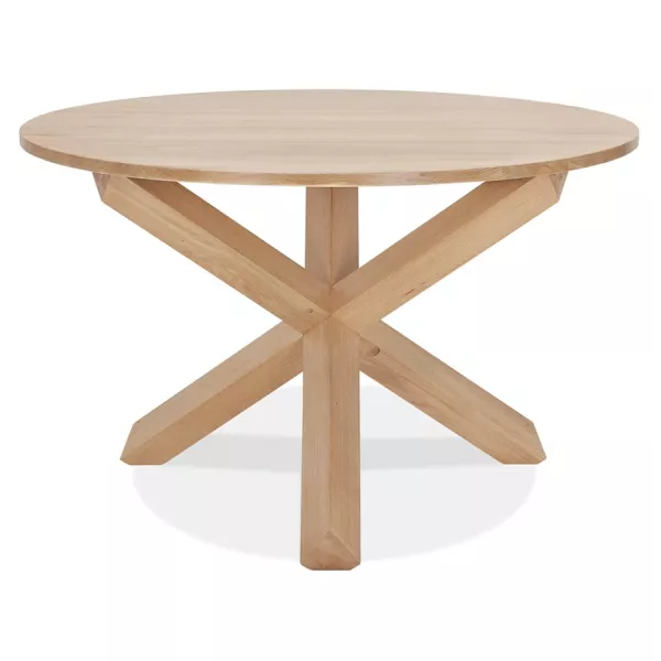 Table de repas design ronde en chêne massif VALENTINE (Ø 120 cm) (naturel)