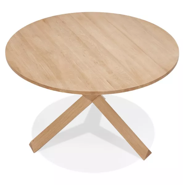 Table de repas design ronde en chêne massif VALENTINE (Ø 120 cm) (naturel)