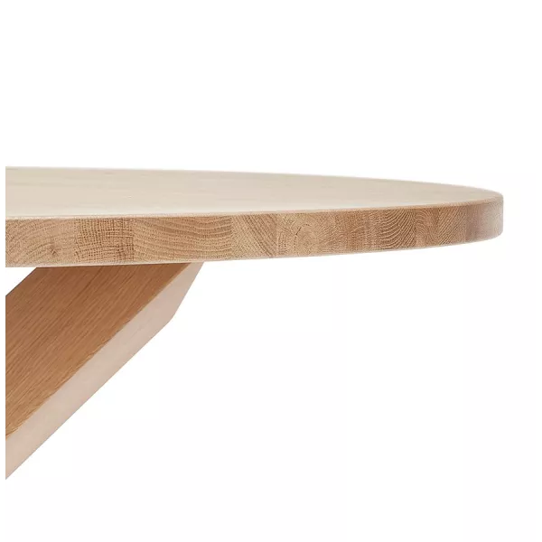 Table de repas design ronde en chêne massif VALENTINE (Ø 120 cm) (naturel)