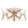 Table de repas design ronde en chêne massif VALENTINE (Ø 120 cm) (naturel)