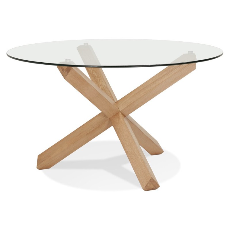 Table de repas design ronde en verre POLO (Ø 130 cm) (transparent)