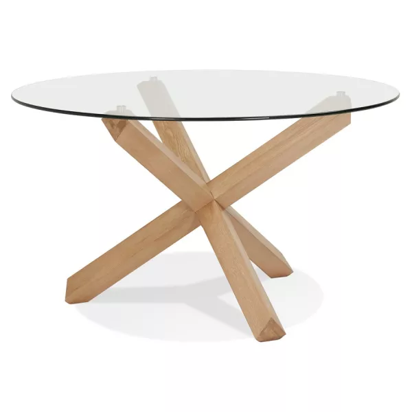 Table de repas design ronde en verre POLO (Ø 130 cm) (transparent)