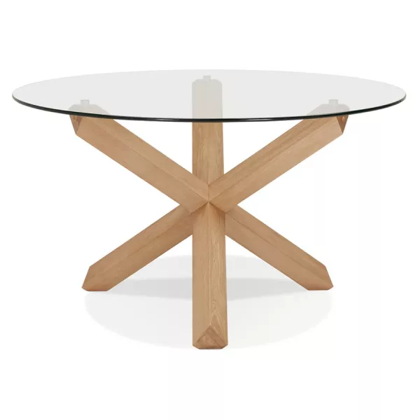 Table de repas design ronde en verre POLO (Ø 130 cm) (transparent)