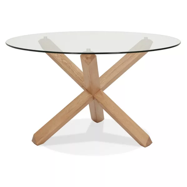 Table de repas design ronde en verre POLO (Ø 130 cm) (transparent)