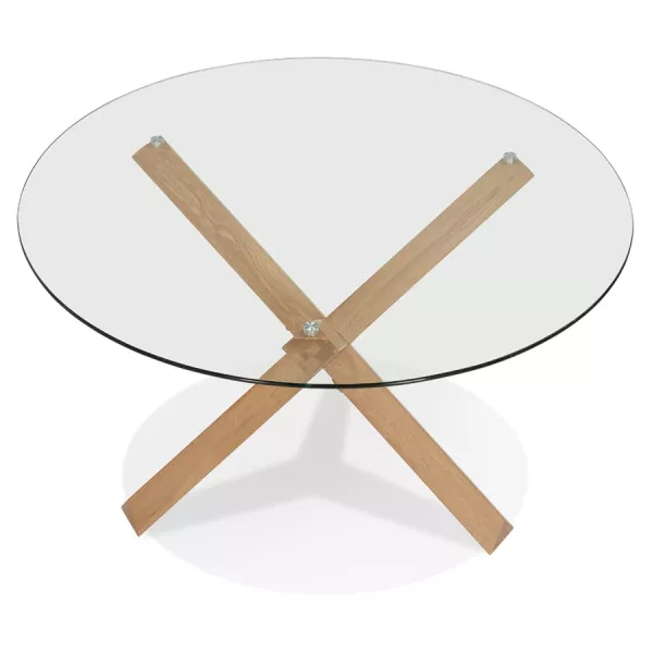 Table de repas design ronde en verre POLO (Ø 130 cm) (transparent)