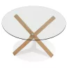 Table de repas design ronde en verre POLO (Ø 130 cm) (transparent)