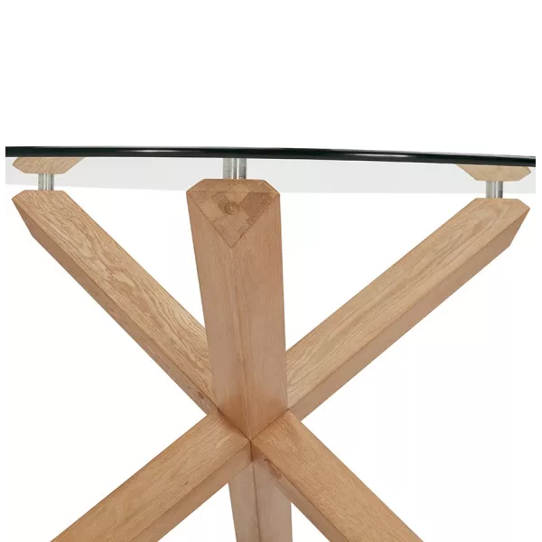 Table de repas design ronde en verre POLO (Ø 130 cm) (transparent)