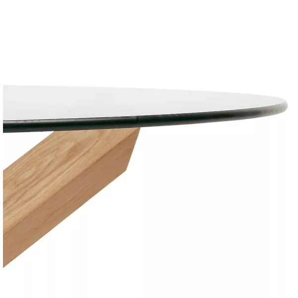 Table de repas design ronde en verre POLO (Ø 130 cm) (transparent)