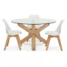 Table de repas design ronde en verre POLO (Ø 130 cm) (transparent)