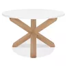 Table de repas design ronde en verre NICOLE (Ø 120 cm) (blanc mat ciré)