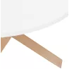 Table de repas design ronde en verre NICOLE (Ø 120 cm) (blanc mat ciré)