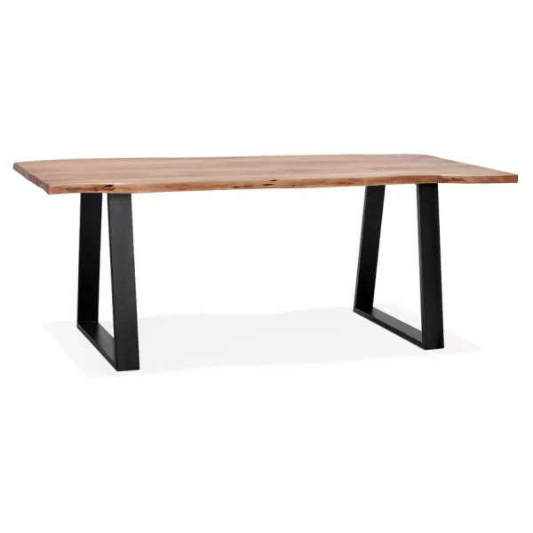 Table à manger en bois massif d'acacia LANA (95x200 cm) (finition naturel)