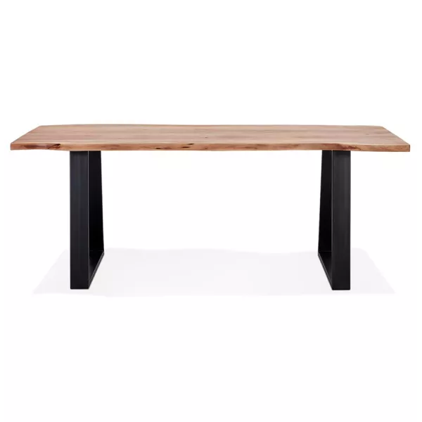 Table à manger en bois massif d'acacia LANA (95x200 cm) (finition naturel)