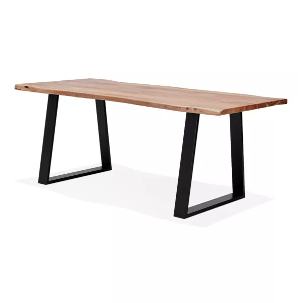 Table à manger en bois massif d'acacia LANA (95x200 cm) (finition naturel)