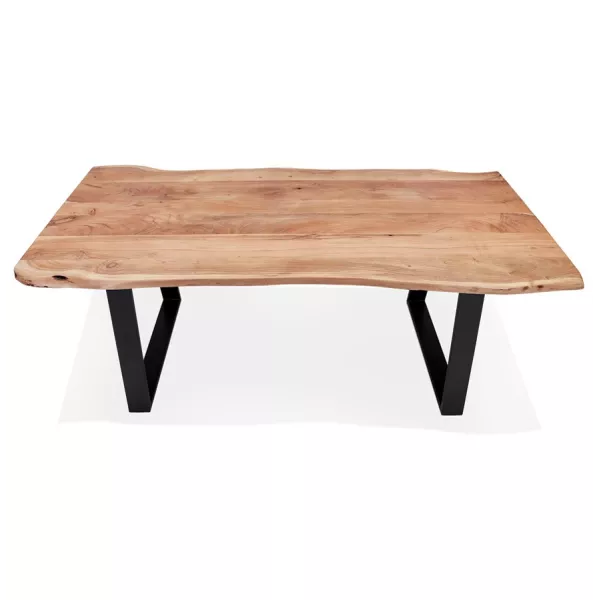 Table à manger en bois massif d'acacia LANA (95x200 cm) (finition naturel)