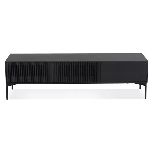 Meuble TV design 3 tiroirs 160 cm GASTON (noir)