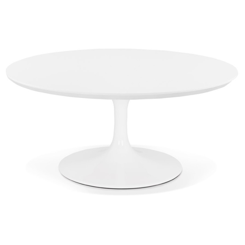 Table basse design ronde pied blanc (Ø 90) MARTHA (blanc)