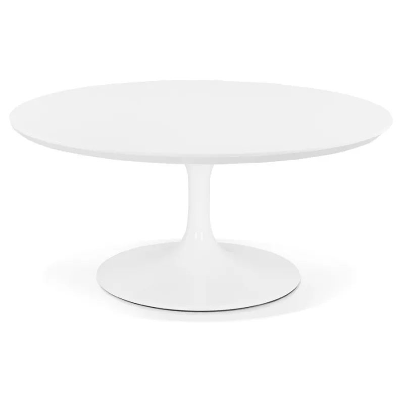 Table basse design ronde pied blanc (Ø 90) MARTHA (blanc)