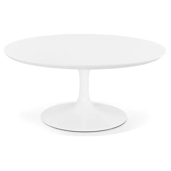 Table basse design ronde pied blanc (Ø 90) MARTHA (blanc)