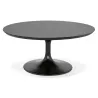 Table basse design ronde pied blanc (Ø 90) MARTHA (noir)