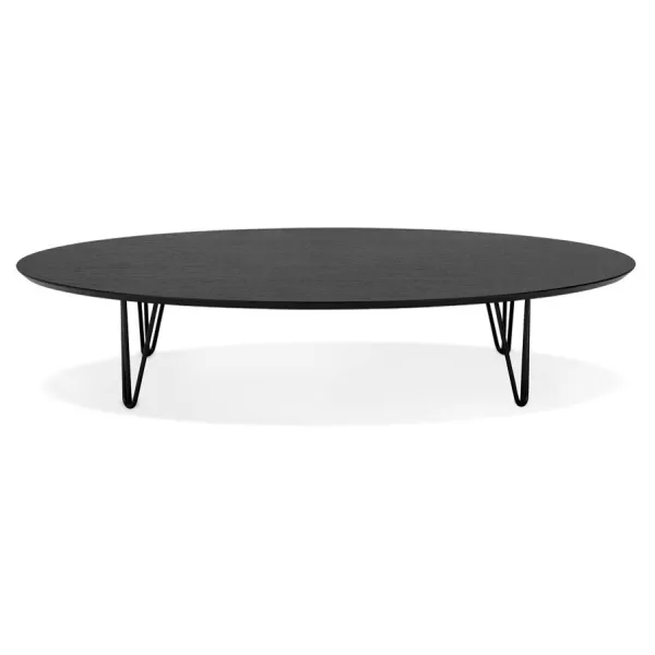 Oval design coffee table in wood and metal CHALON (black) to associate with Functional and stylish kitchen tables