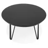 Oval design coffee table in wood and metal CHALON (black) to associate with Padded Tables For Optimal Comfort