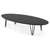 Oval design coffee table in wood and metal CHALON (black) to associate with Designer Tables For Dining Room