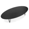 Oval design coffee table in wood and metal CHALON (black) to associate with Functional and stylish kitchen tables