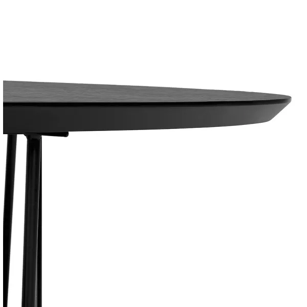 Table basse design ovale en bois et métal CHALON (noir) à associer à Tables Rembourrées Pour Un Confort Optimal