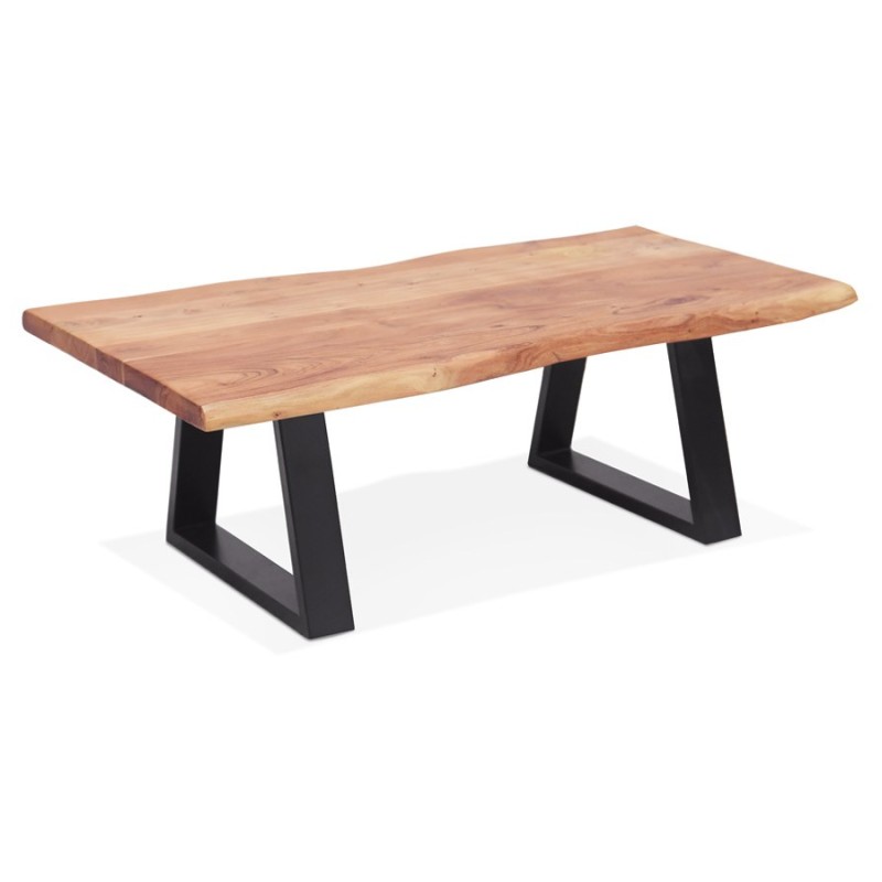 Table de salon en bois massif d'acacia LANA (115x65 cm) (naturel)