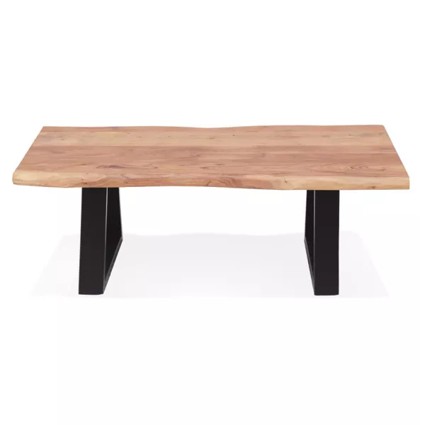 Table de salon en bois massif d'acacia LANA (115x65 cm) (naturel)