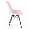 Chaise design en tissu velours pieds métal noirs IZZA (Rose)