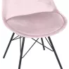 Chaise design en tissu velours pieds métal noirs IZZA (Rose)