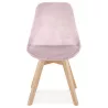 Chaise vintage et scandinave en velours pieds en bois naturel LEONORA (Rose)