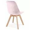 Chaise vintage et scandinave en velours pieds en bois naturel LEONORA (Rose)