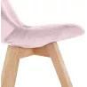 Chaise vintage et scandinave en velours pieds en bois naturel LEONORA (Rose)