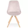 Chaise vintage et scandinave en velours pieds bois naturel ALINA (Rose)