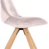 Chaise vintage et scandinave en velours pieds bois naturel ALINA (Rose)