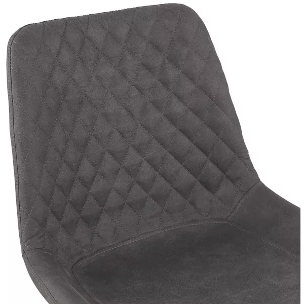 Chaise vintage et rétro en microfibre pieds métal noirs JALON (gris foncé)