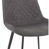 Chaise vintage et rétro en microfibre pieds métal noirs JALON (gris foncé)