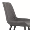 Chaise vintage et rétro en microfibre pieds métal noirs JALON (gris foncé)