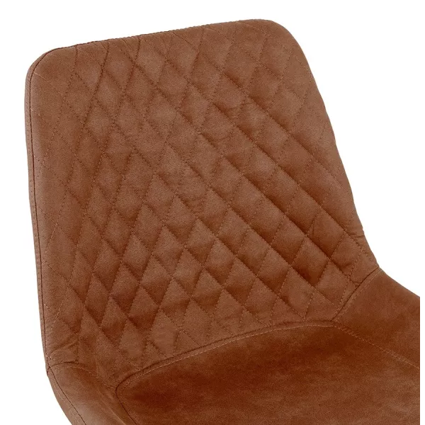 Chaise vintage et rétro en microfibre pieds métal noirs JALON (marron)