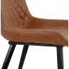 Chaise vintage et rétro en microfibre pieds métal noirs JALON (marron)