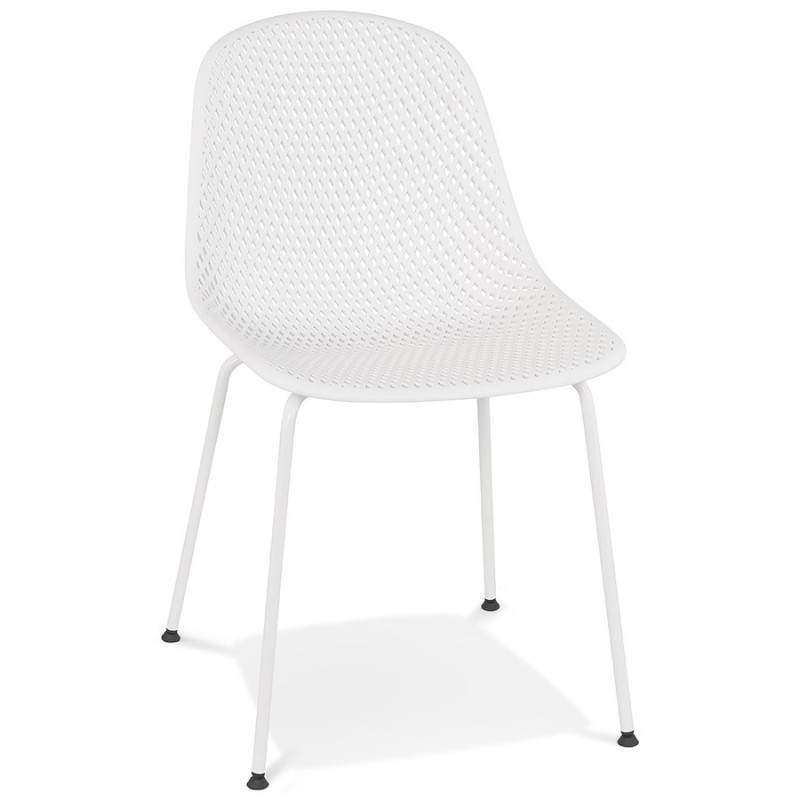 Chaise design en métal Intérieur-Extérieur pieds métal blanc FOX (blanc)