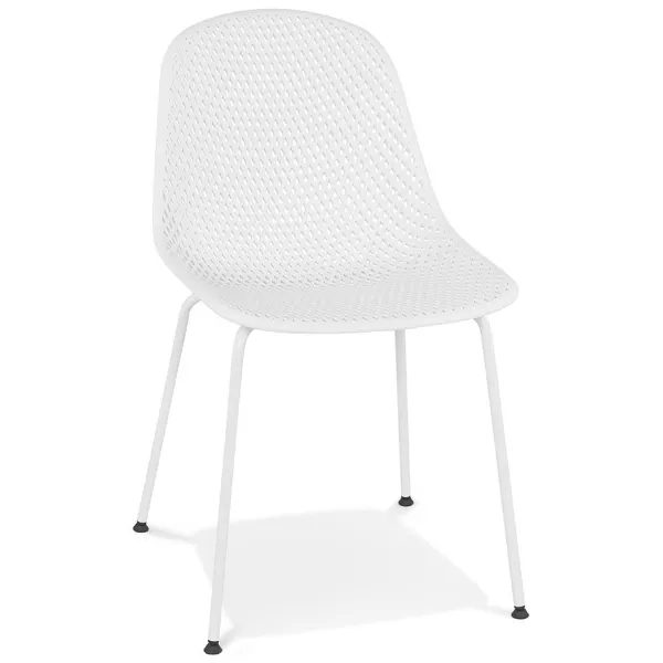 Chaise design en métal Intérieur-Extérieur pieds métal blanc FOX (blanc)