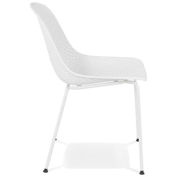 Chaise design en métal Intérieur-Extérieur pieds métal blanc FOX (blanc)