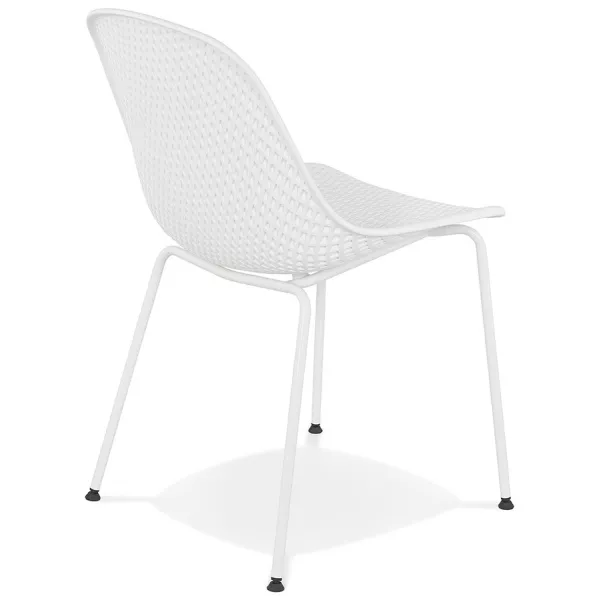 Chaise design en métal Intérieur-Extérieur pieds métal blanc FOX (blanc)