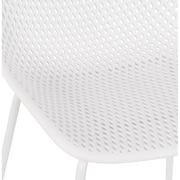 Chaise design en métal Intérieur-Extérieur pieds métal blanc FOX (blanc)