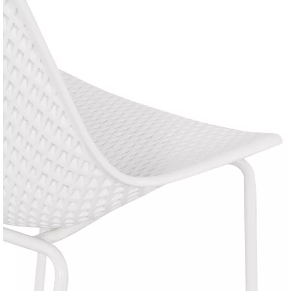 Chaise design en métal Intérieur-Extérieur pieds métal blanc FOX (blanc)