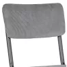 Chaise de cuisine en tissu rétro et vintage empilable CHARLETTE (gris foncé)